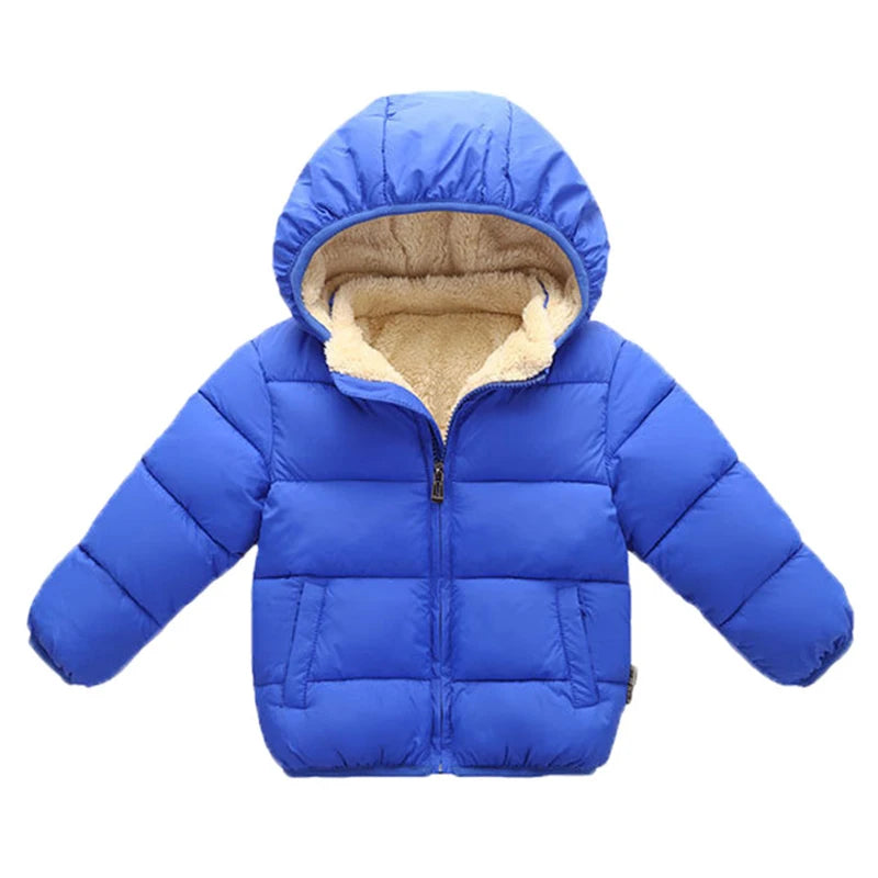 Kids Fur Hooded Plush Thick Winter Coat – Warm Snowsuit Outerwear