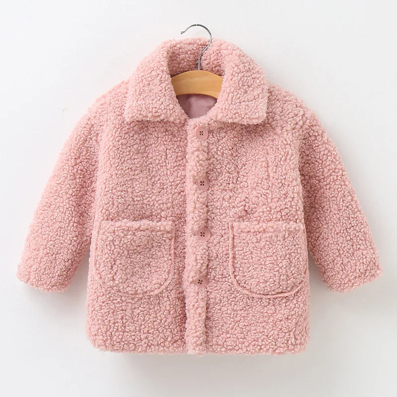 Girls Lambswool Plush Princess Coat – Fashion Warm Outerwear Ages 2–8