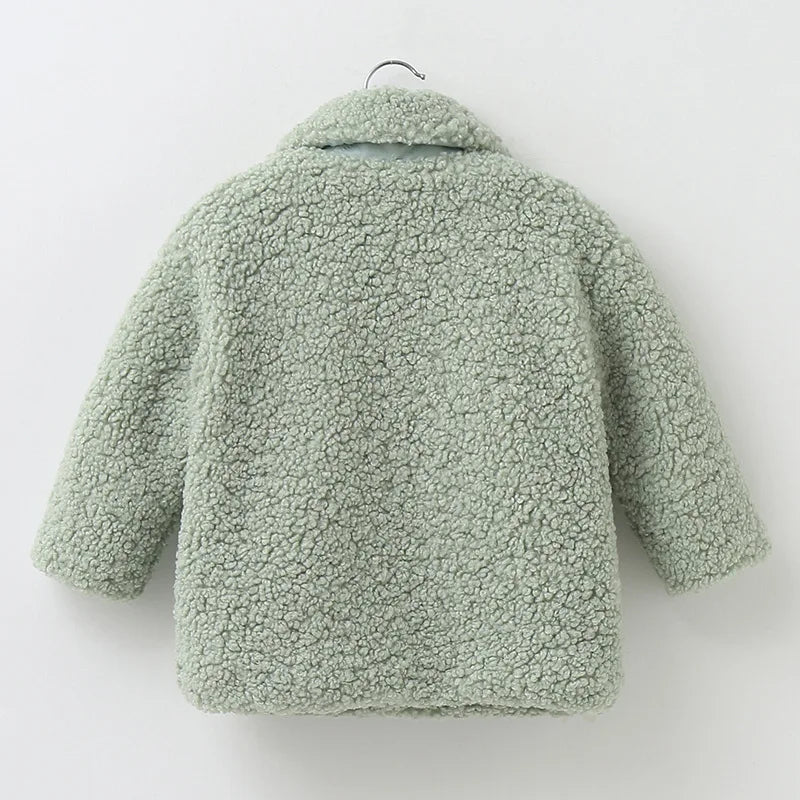Girls Lambswool Plush Princess Coat – Fashion Warm Outerwear Ages 2–8