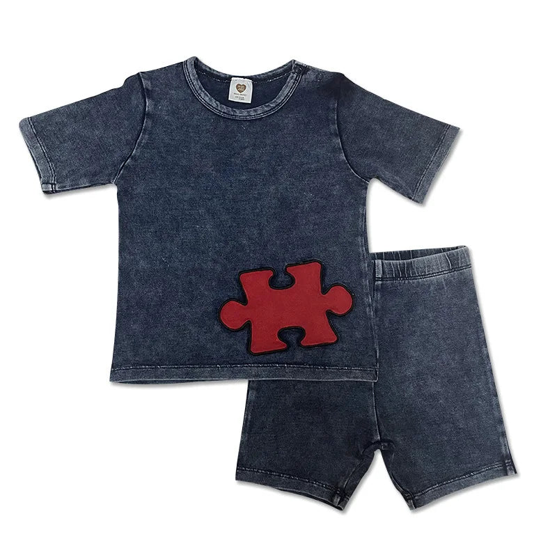 Baby Boy Denim T-Shirt & Shorts Set – Casual Cotton Summer Outfit