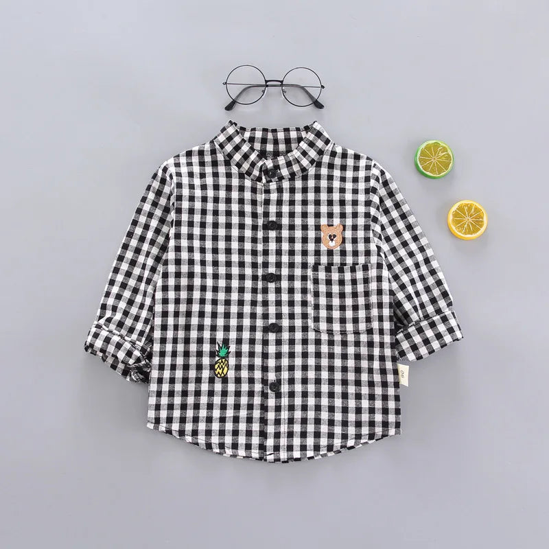 Baby Boys Striped Long Sleeve Shirt – Casual Cotton Kids Top