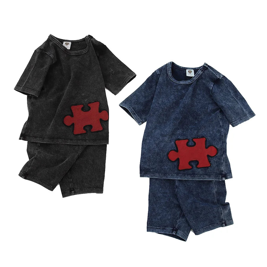 Baby Boy Denim T-Shirt & Shorts Set – Casual Cotton Summer Outfit