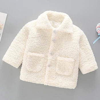 Girls Lambswool Plush Princess Coat – Fashion Warm Outerwear Ages 2–8
