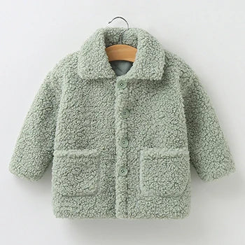 Girls Lambswool Plush Princess Coat – Fashion Warm Outerwear Ages 2–8