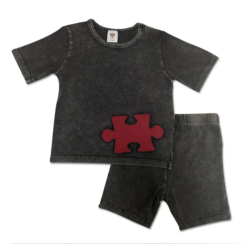 Baby Boy Denim T-Shirt & Shorts Set – Casual Cotton Summer Outfit