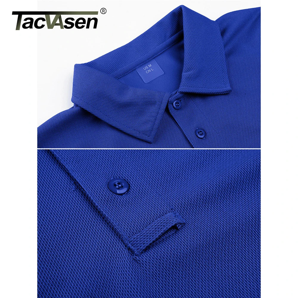 TACVASEN Summer Colorful Fashion Polo Tee Shirts Men's Short Sleeve T-shirt Quick Dry Army Team Work Green T-Shirt Tops Clothing