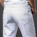 Men's White Slim Fit Stretch Jeans – Classic Fashion Brand Soft Trousers