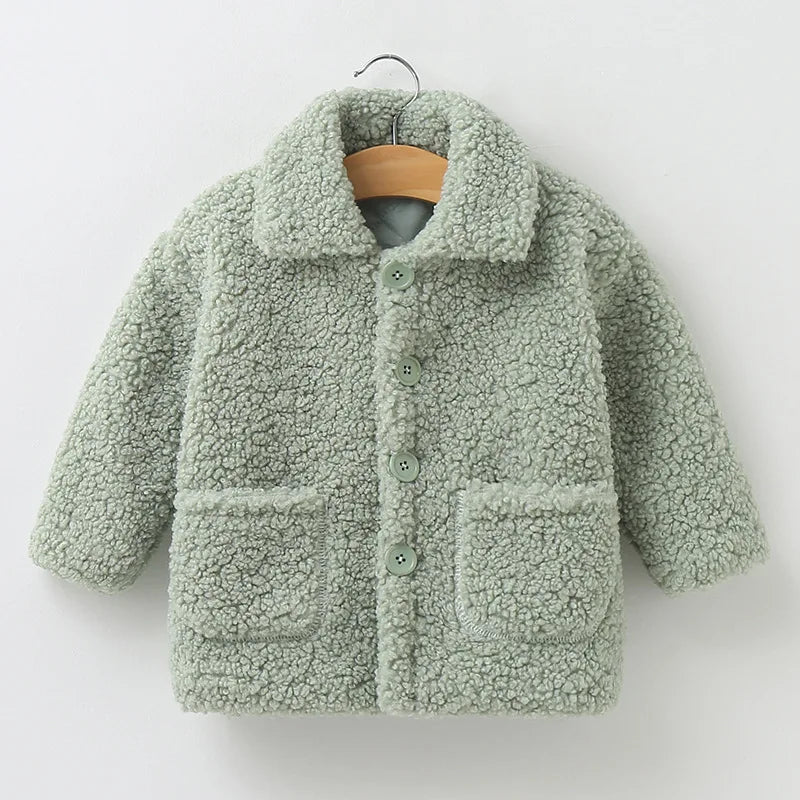 Girls Lambswool Plush Princess Coat – Fashion Warm Outerwear Ages 2–8