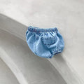 Summer Baby Pants Solid Denim Infant Shorts Elastic Waist Bloomer Toddler Casual Clothing