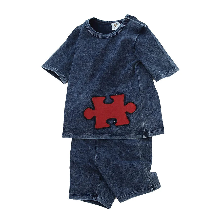 Baby Boy Denim T-Shirt & Shorts Set – Casual Cotton Summer Outfit