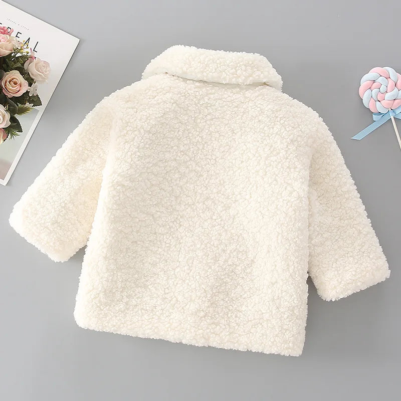 Girls Lambswool Plush Princess Coat – Fashion Warm Outerwear Ages 2–8