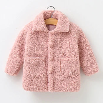 Girls Lambswool Plush Princess Coat – Fashion Warm Outerwear Ages 2–8
