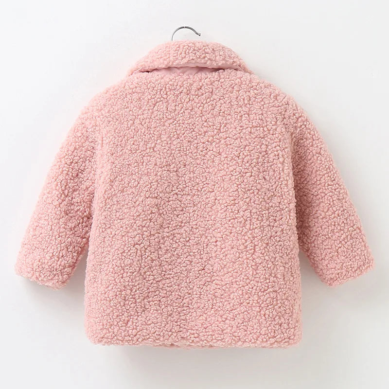 Girls Lambswool Plush Princess Coat – Fashion Warm Outerwear Ages 2–8