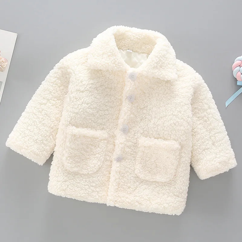 Girls Lambswool Plush Princess Coat – Fashion Warm Outerwear Ages 2–8