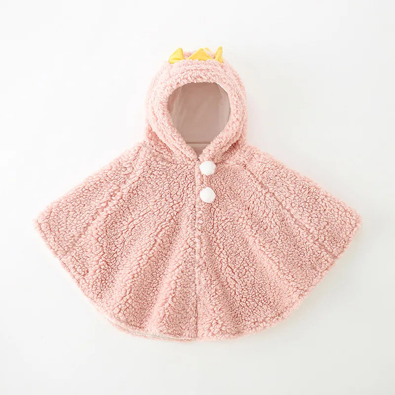 Baby Polar Fleece Windproof Cape Cloak – Cute Cartoon Warm Coat