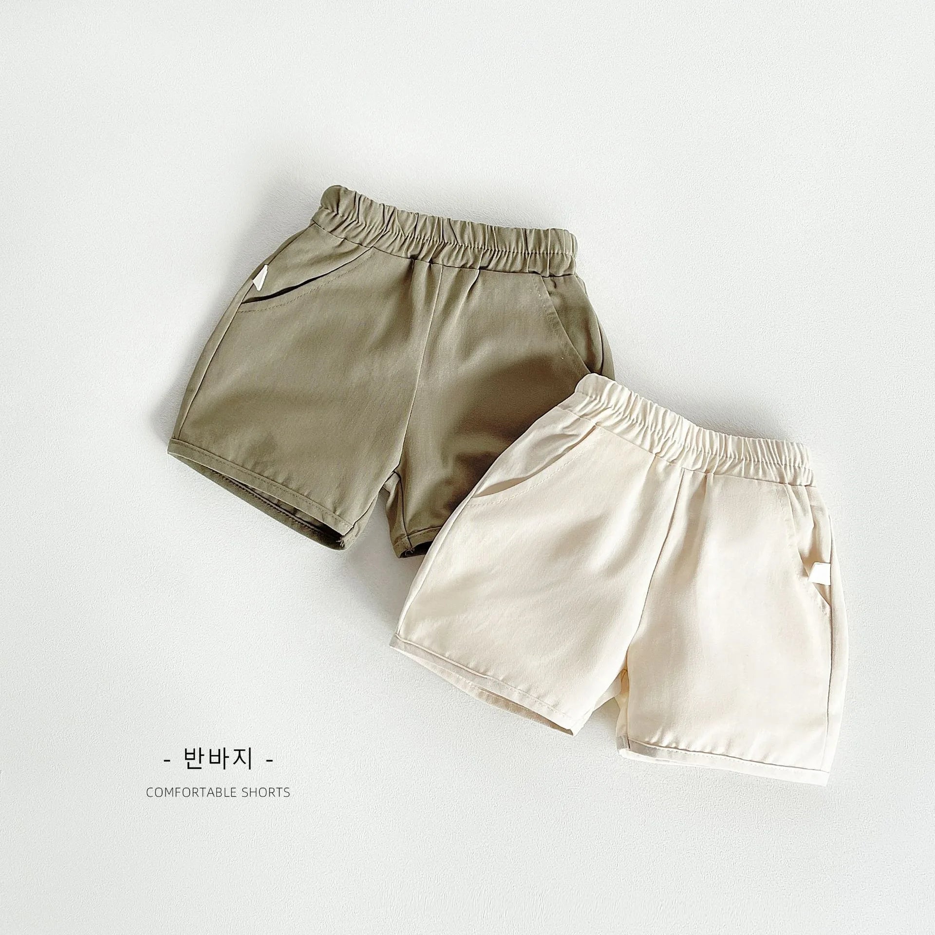 Ircomll 2 Pcs Summer Baby Workwear shorts 100% Organic Cotton for Infant Baby and Toddler, Boys, Girls Breathable Leisure Shorts