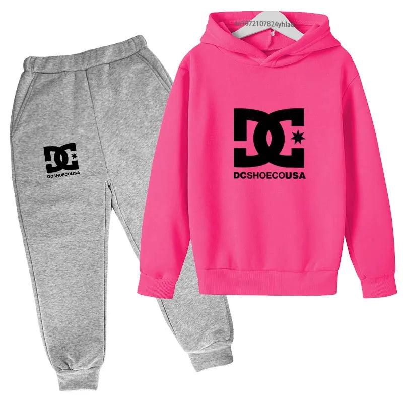 Kids Print Hoodie & Pants Tracksuit Set – Casual 2-Piece Outfit Ages 2–13
