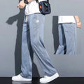 Men's Lyocell Fabric Loose Straight Jeans – Thin Drawstring Elastic Waist Trousers Plus Size