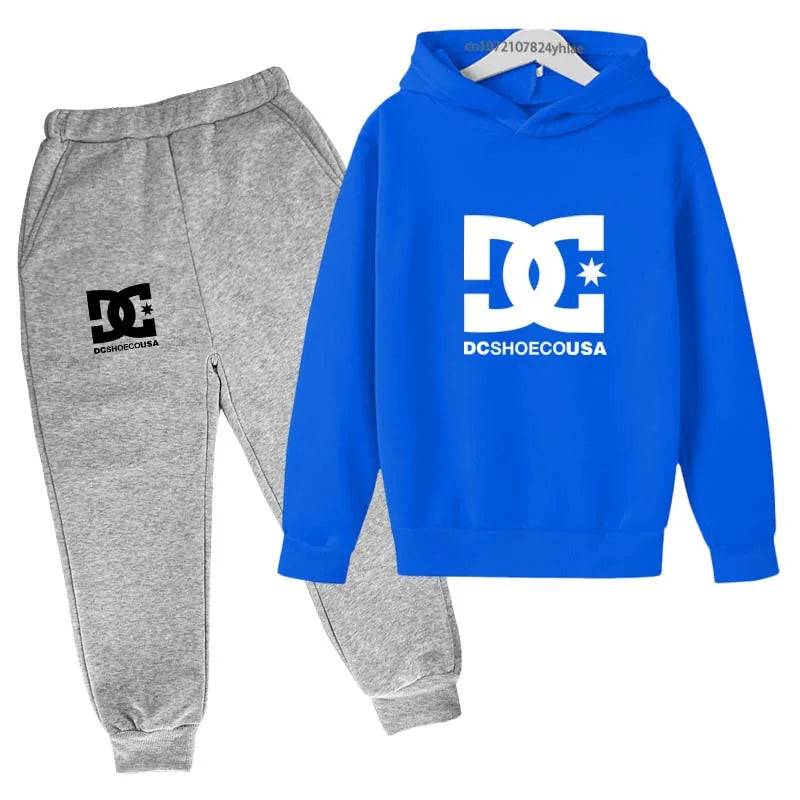 Kids Print Hoodie & Pants Tracksuit Set – Casual 2-Piece Outfit Ages 2–13