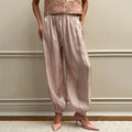Women's Pink Crepe Pleated Balloon Pants – Vintage High Waist Street Chic Trousers
