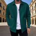 Men's Slim Waffle Texture Zipper Cardigan – Casual Spring Autumn Fashion Top