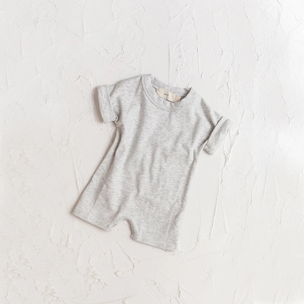 Kids Solid Color T-Shirt & Shorts Summer Set – Soft Casual 2-Piece Outfit