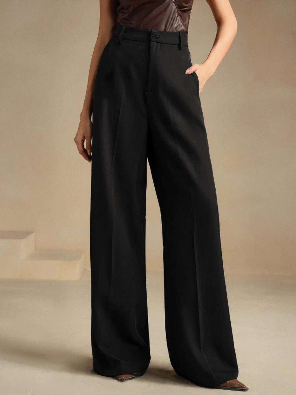 Women's Versatile Solid Color Smart Casual Suit Pants – Elegant Youthful Lady Trousers