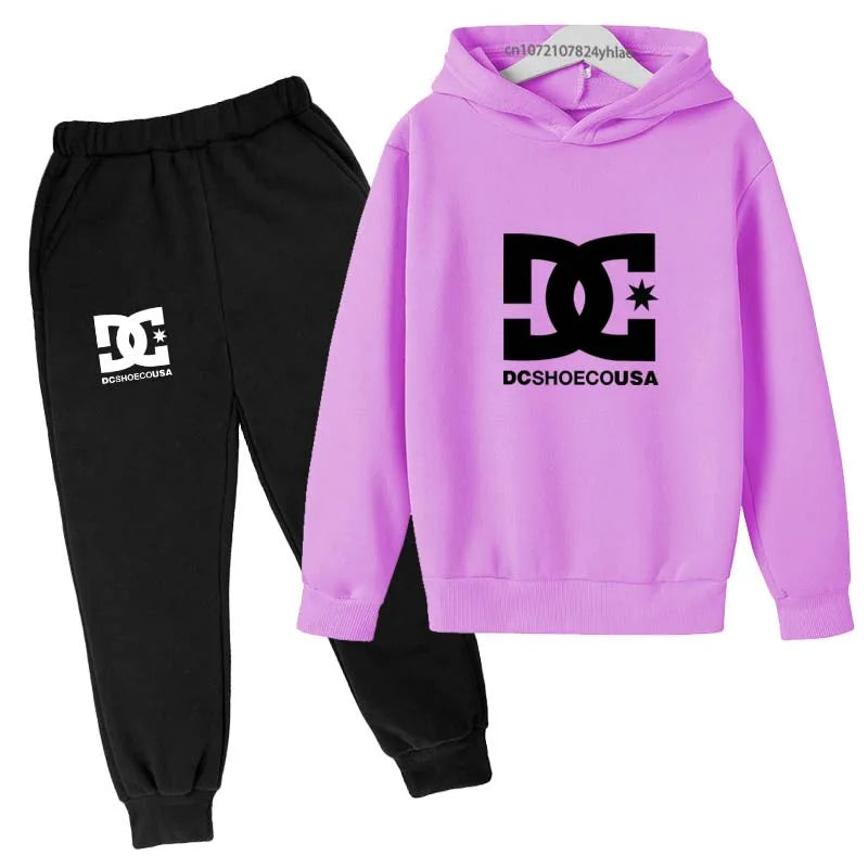Kids Print Hoodie & Pants Tracksuit Set – Casual 2-Piece Outfit Ages 2–13