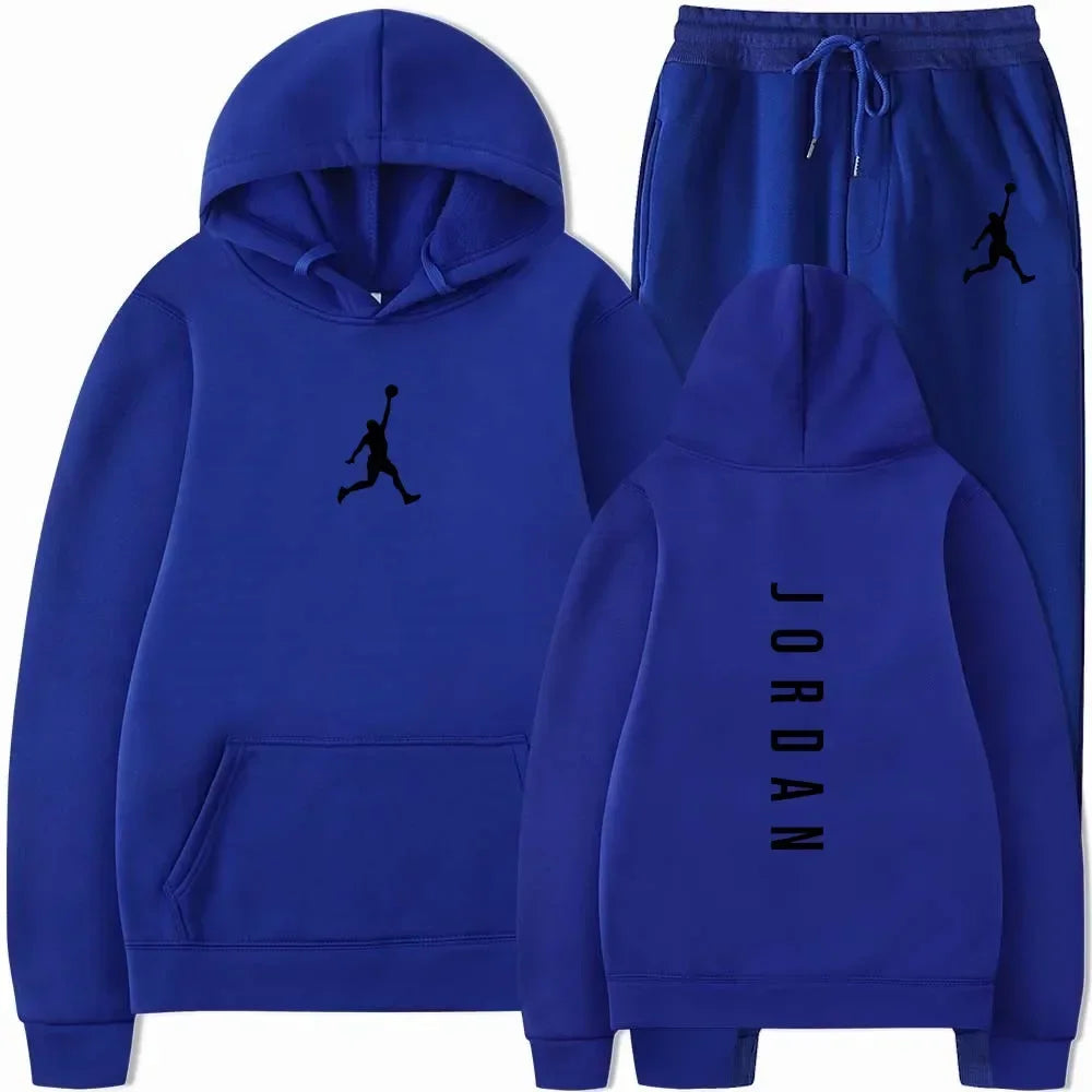 Men's 2025 high-quality sportswear sweatshirt + sweatpants, fashionable sportswear sweatshirt set for spring and autumn