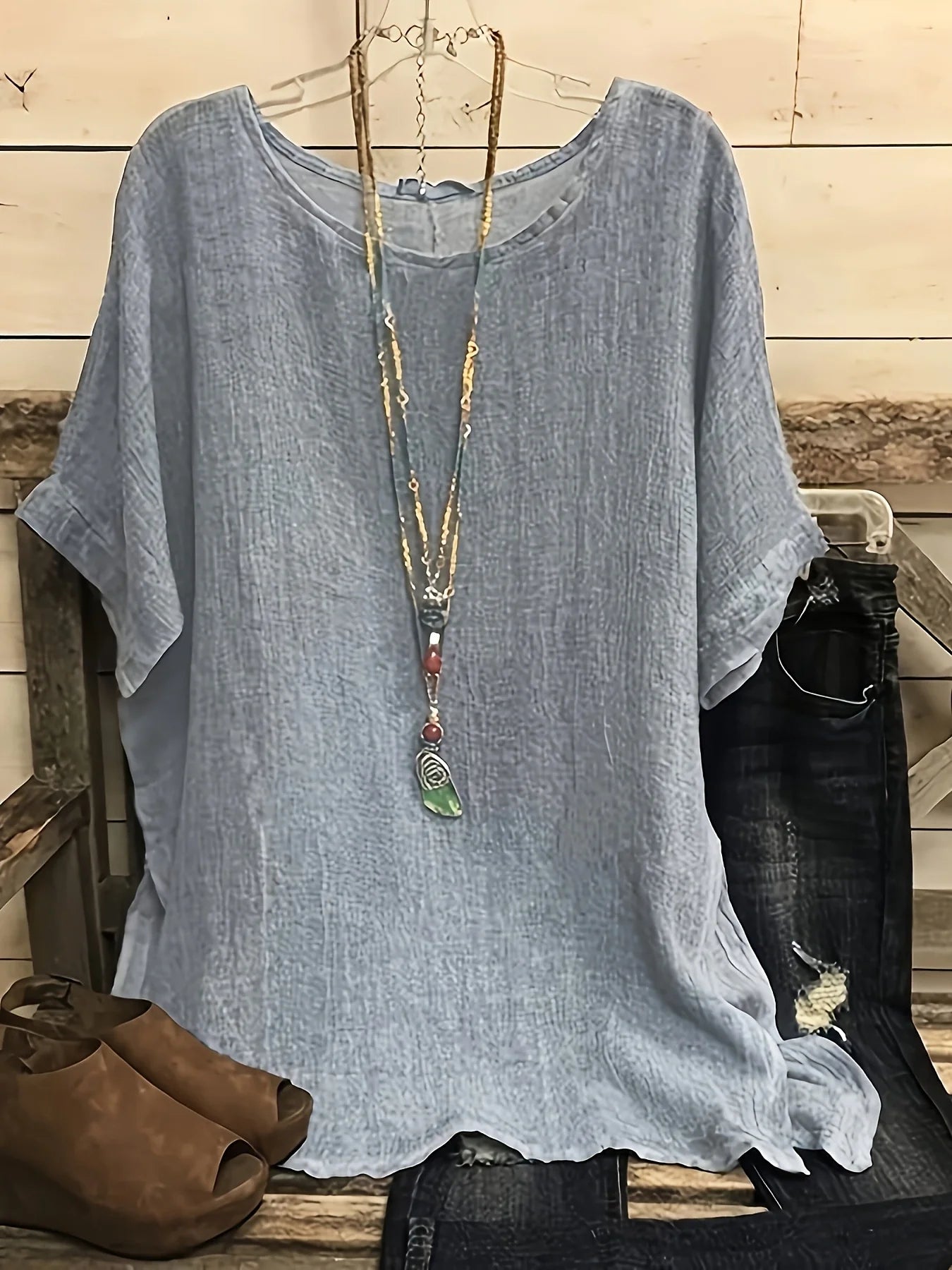 plus Size Women's Solid Color round Neck Casual Short Sleeve T-Shirt Comfortable Fit Basic Top