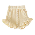 Autumn Baby Girls Knitted Shorts Children Bloomer Toddler Princess PP Shorts Kids Girls Ruffle Edge Lovely Lotus Butt Shorts