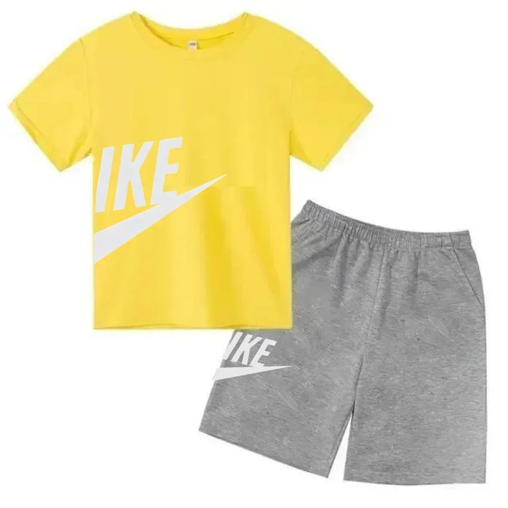 Kids Short Sleeve Top & Shorts 2-Piece Set – Casual Fashion Summer Outfit