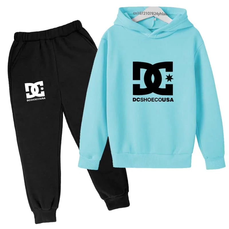 Kids Print Hoodie & Pants Tracksuit Set – Casual 2-Piece Outfit Ages 2–13