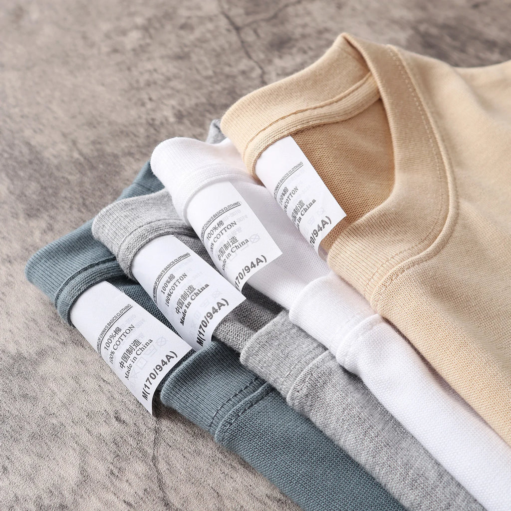 Sypcman Men's Oversized T-Shirt 9.9oz 280 Grams Heavy High Quality Short Sleeve Cotton Tee Solid Color Unisex Streetwear