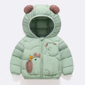 Kids Cartoon Print Thick Hooded Down Cotton Coat – Warm Winter Outerwear Ages 2–6