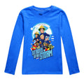 Kids Fireman Sam Long Sleeve T-Shirt – Cartoon Firefighter Cotton Top