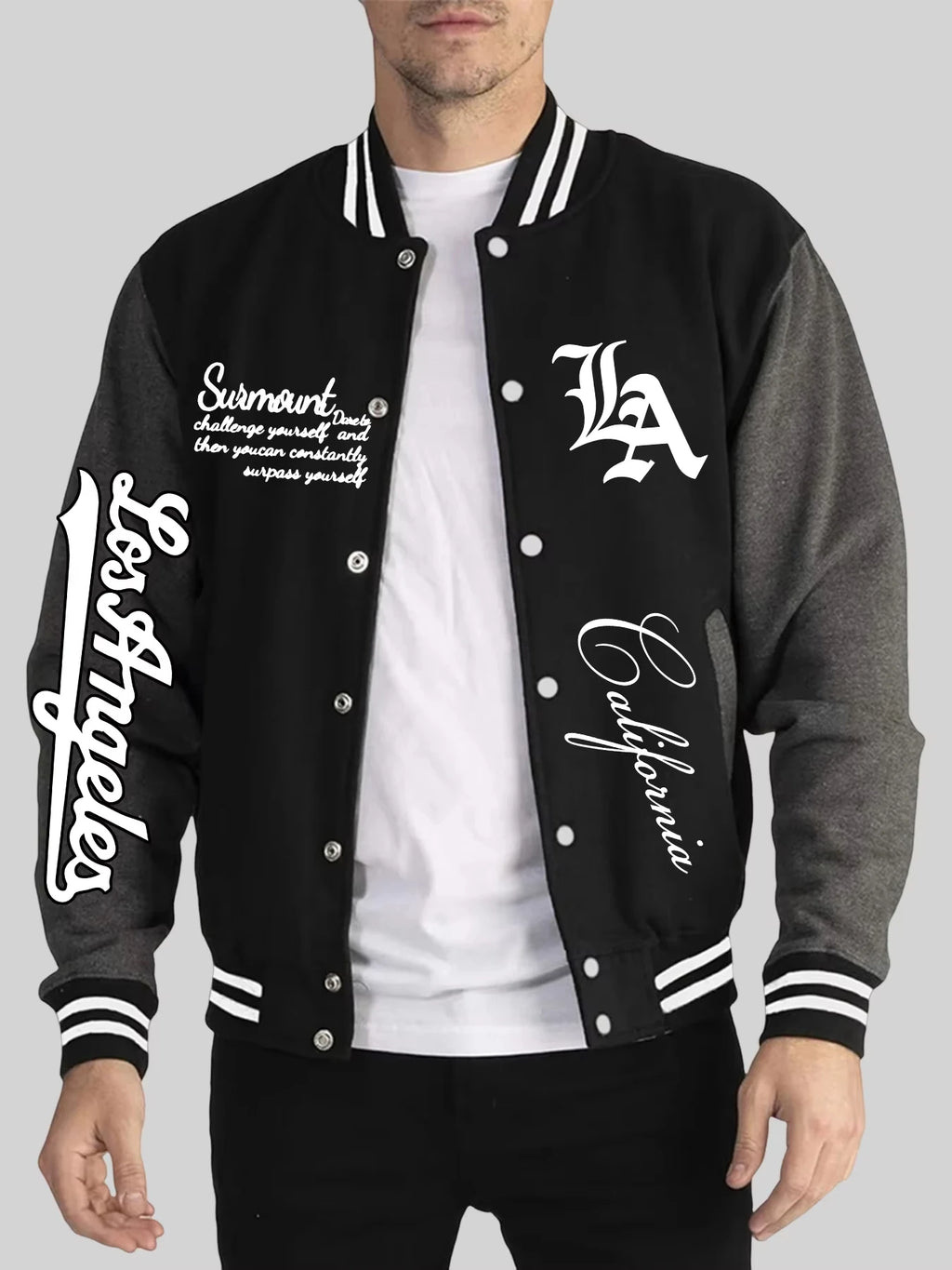 Men's LA Art Letter Baseball Jersey Jacket – Soft Loose Sports Casual Coat