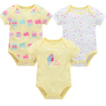 Baby Girls Cotton Short Sleeve Bodysuit – Newborn Onesie 3–6 Pack