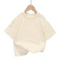 Kids Shoulder Down Short Sleeve T-Shirt – Trendy Cotton Fashion Top Ages 2–12