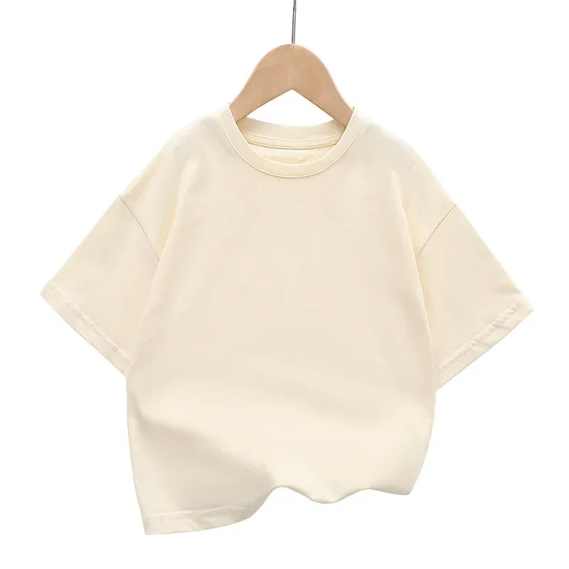 Kids Shoulder Down Short Sleeve T-Shirt – Trendy Cotton Fashion Top Ages 2–12