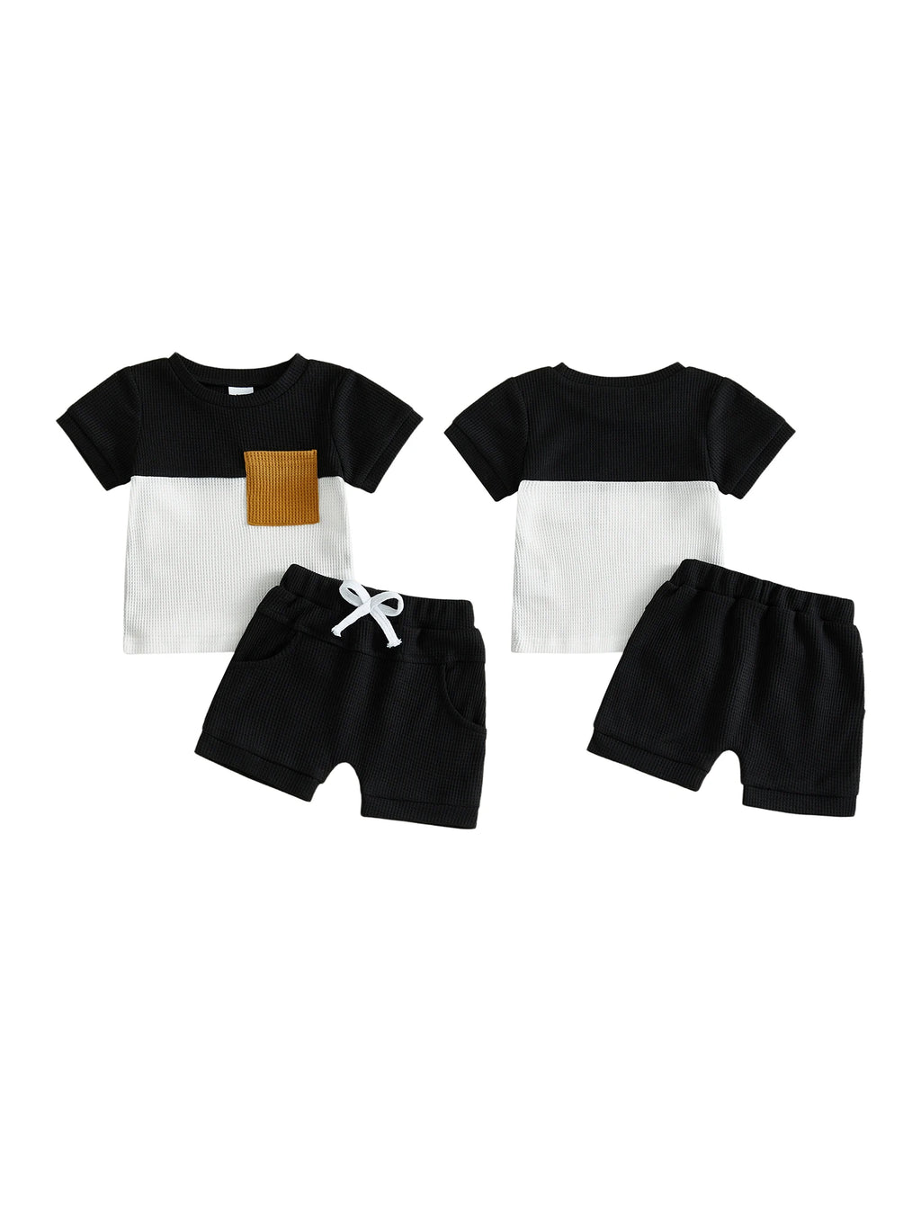 Infant Boy Print T-Shirt & Elastic Shorts Set – Casual 2-Piece Summer Outfit