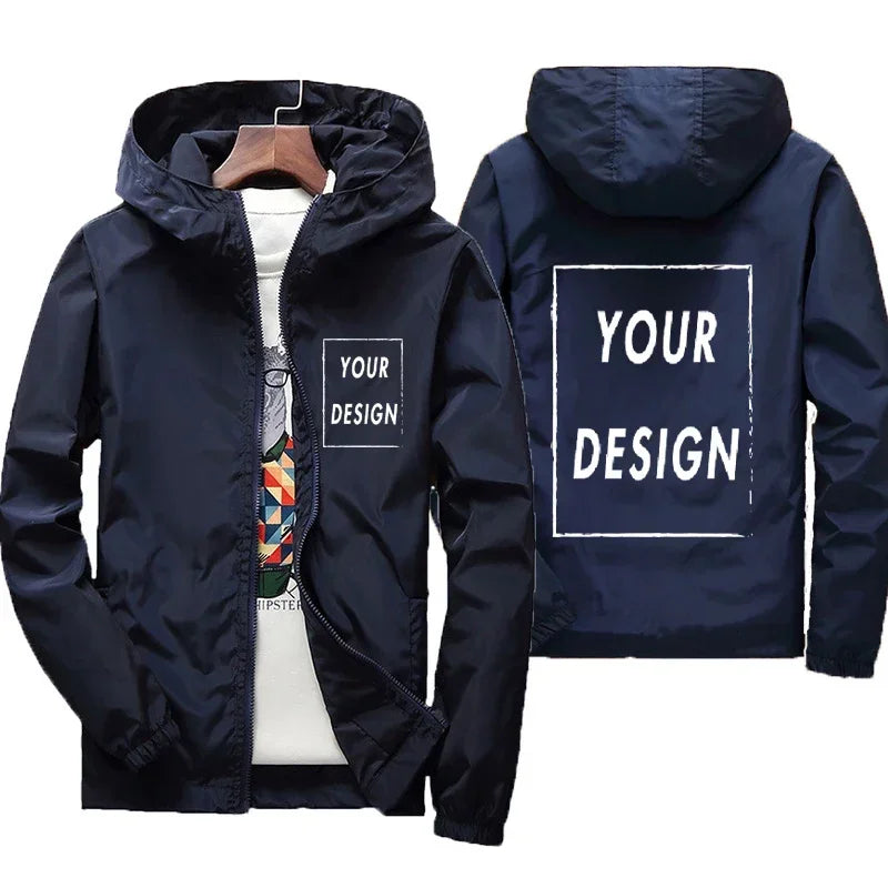 Men's Waterproof Large Size Windbreaker Jacket – Casual Black Outdoor Coat up to 7XL
