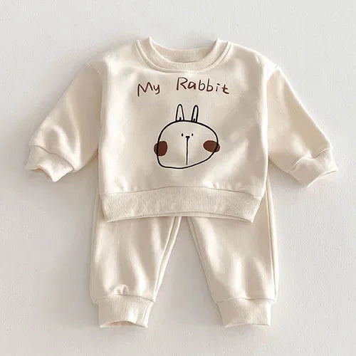 2025 New Spring 0-4Yrs Infant Baby Girls Clothing Set Long Sleeved Cotton Embroidery Pullover+Pants Toddler Baby Clothes Suit