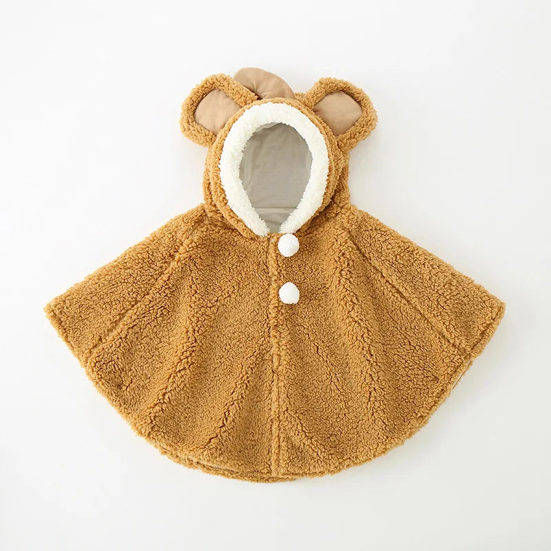 Baby Polar Fleece Windproof Cape Cloak – Cute Cartoon Warm Coat
