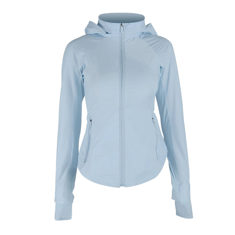 LULU FLORA Women's Slim Fit UPF 100+ UV Protection Jacket - Breathable Stand Collar Casual Sun Shield Top