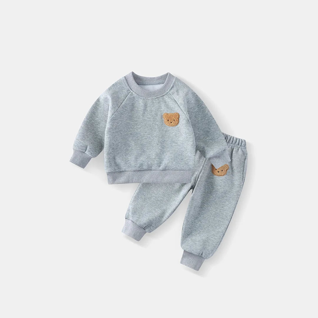 Kids Round Neck Long Sleeve Sweater & Pants Set – Trendy 2-Piece Spring Outfit