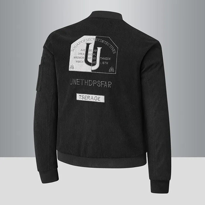 Men's Lightweight Multi-Pocket Varsity Bomber Jacket – Full Zip Casual Windbreaker