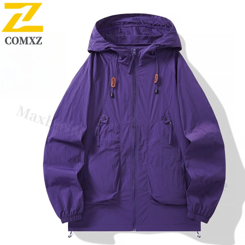 Unisex UPF50+ Ice Silk Hooded Jacket – Ultra Thin Quick-Dry Outdoor Sports Coat