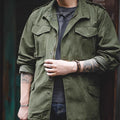 M65 Field Jacket, Men's Military Jacket, Retro Multi Pocket Collar Zipper Jacket, 100% Cotton