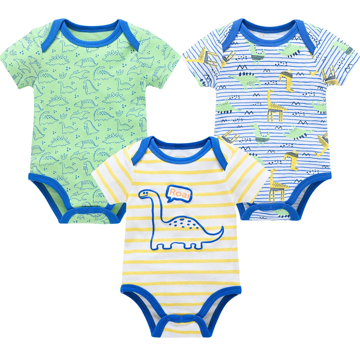 Baby Girls Cotton Short Sleeve Bodysuit – Newborn Onesie 3–6 Pack